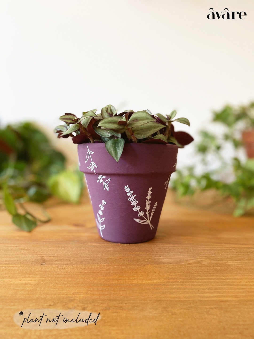 Hand Painted Planter Lavender Dreams Terracotta Pot Clay Pot Boho Decor