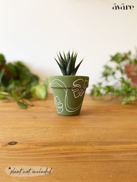 HAND PAINTED Terra Cotta Clay Pots for Succulents and Cactus