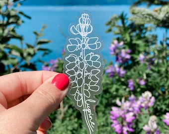 Clear Lupine Flower Sticker