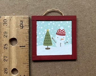 Lámina navideña a escala 1:12, miniaturas hechas a mano de Chelsea Little and Co.
