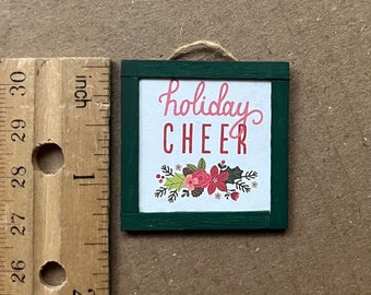 Lámina navideña a escala 1:12, miniaturas hechas a mano de Chelsea Little and Co.