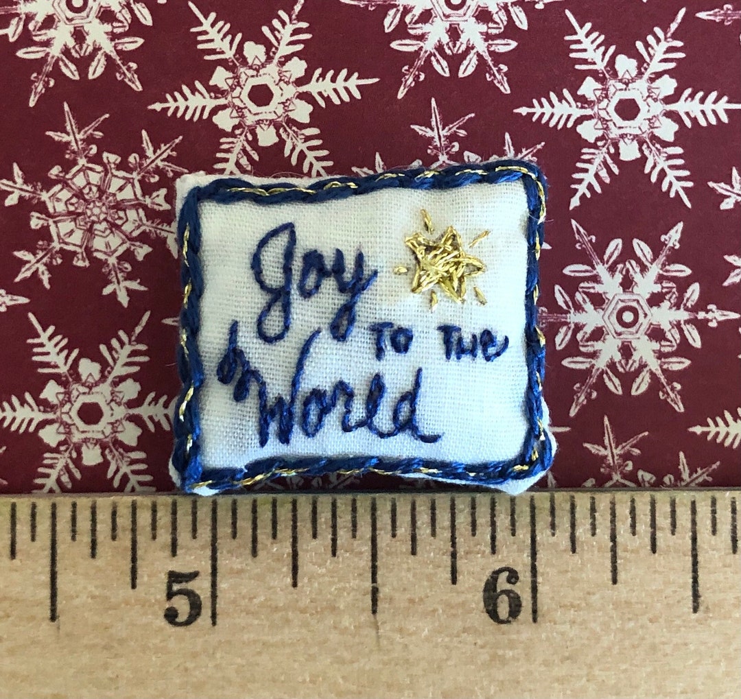 Joy to the World Pillow 112 Scale Embroidered Pillow Etsy