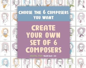 Classical Composers Poster Set: Choose Your Own 6 (Digital Download)