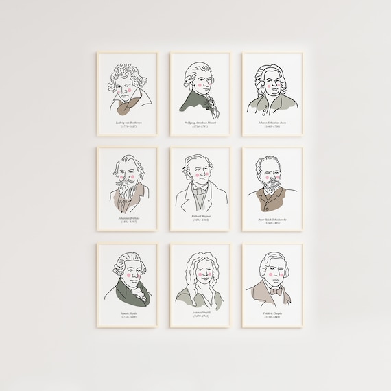 Set of Classical Composers Poster, Classical Music, Music Poster, Music Classroom, composer poster