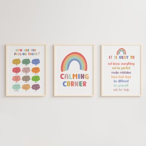 Rincón de la calma, Rincón de la calma, Está bien sentir, Pósters educativos, Póster de emociones, Decoración del aula, Póster Montessori