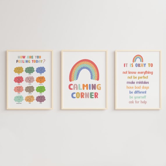 Calming Corner, Calm  Down Corner, It Is Okay To Feel, Educational Posters, Emotion Poster, Classroom Decor, Montessori Poster