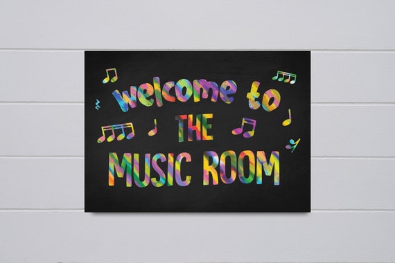 Music Class Poster | Welcome to the Music Room | Perfect Music Teacher Gift & Classroom Sign | Vibrant, Engaging Decor
