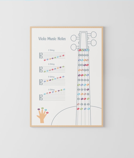 Viola Music Notes Poster, Music Education, Viola Theory, Music Note Value, Music Classroom, Music Theory, Montessori Poster, Viola lesson