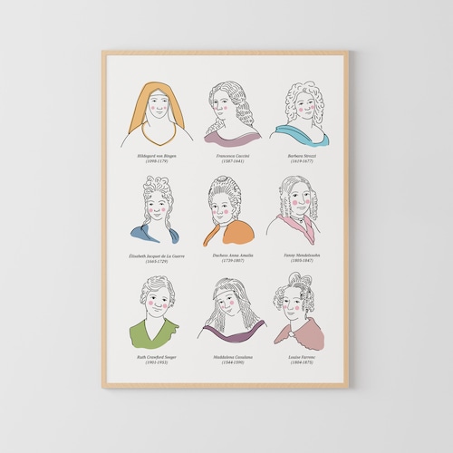 Female Classical Composers Poster Classical Music Music Etsy