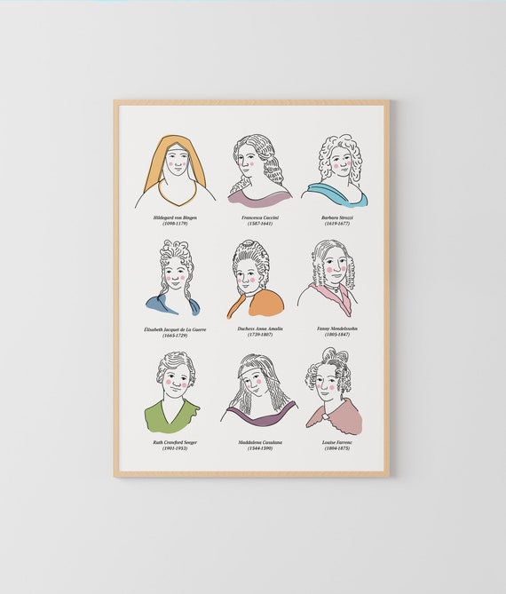 Female Classical Composers Poster, Classical Music, Music Poster, Music Classroom, composer poster, Fanny Mendelssohn, Ruth Crawford Seeger