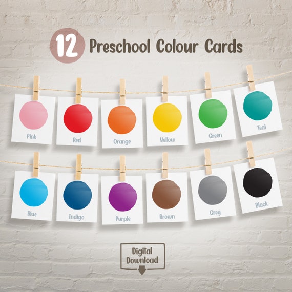 Color Flashcards, Montessori Educational, Preschool Learning, Perfect for Teachers & Homeschooling Parents
