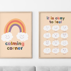 Calming Corner Print - "It Is Okay To Feel" emotionales Lernen Poster für Klassenzimmer, Heimbildung & Therapeuten