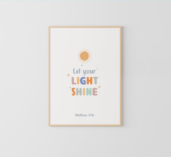 Children's Bible Verses Wall Art - Christian Classroom Decor, Sunday School Inspirational Posters