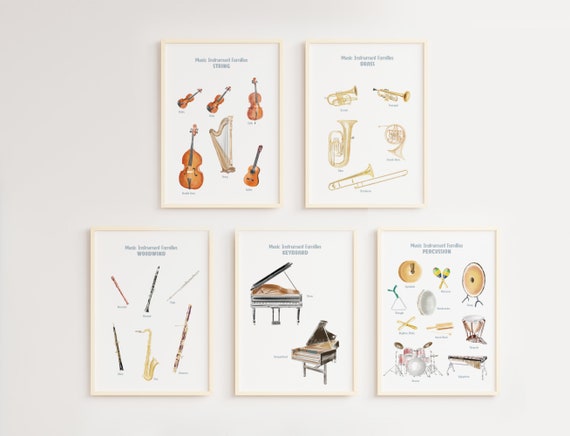 Music Instruments Families Poster, Educational poster, Piano Room, Music Theory, Music Education, Montessori Poster