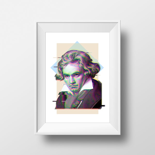 Beethoven Poster, Classical Music, Music Composer Poster, music poster