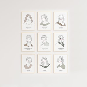 Póster de compositoras clásicas, música clásica, póster musical, aula de música, póster de compositora