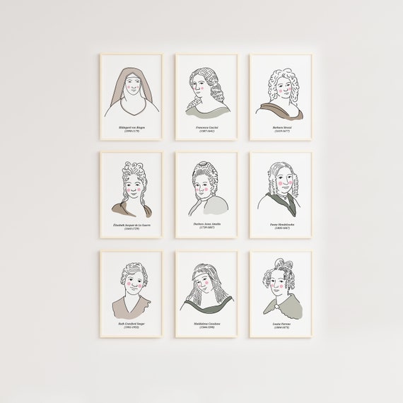 Set of  Female Classical Composers Poster, Classical Music, Music Poster, Music Classroom, composer poster