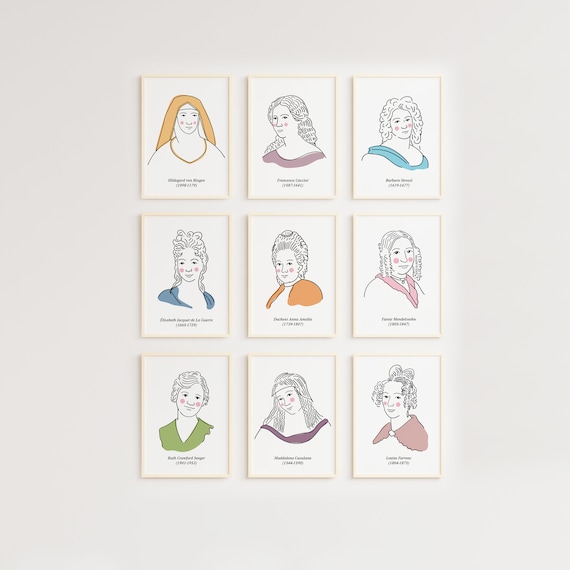 Set of  Female Classical Composers Poster, Classical Music, Music Poster, Music Classroom, composer poster