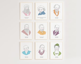 Famous Painters Portrait Print: Art Classroom Montessori Poster (Digital Download)
