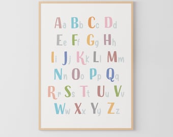 Colorful Alphabet Poster: ABC Print for Nursery Decor (Digital Download)
