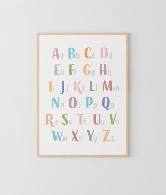 Alphabet Poster - Colorful ABC Print for Kids Room Decor, Educational Wall Art, Nursery Decor, Learning & Playroom Decoration