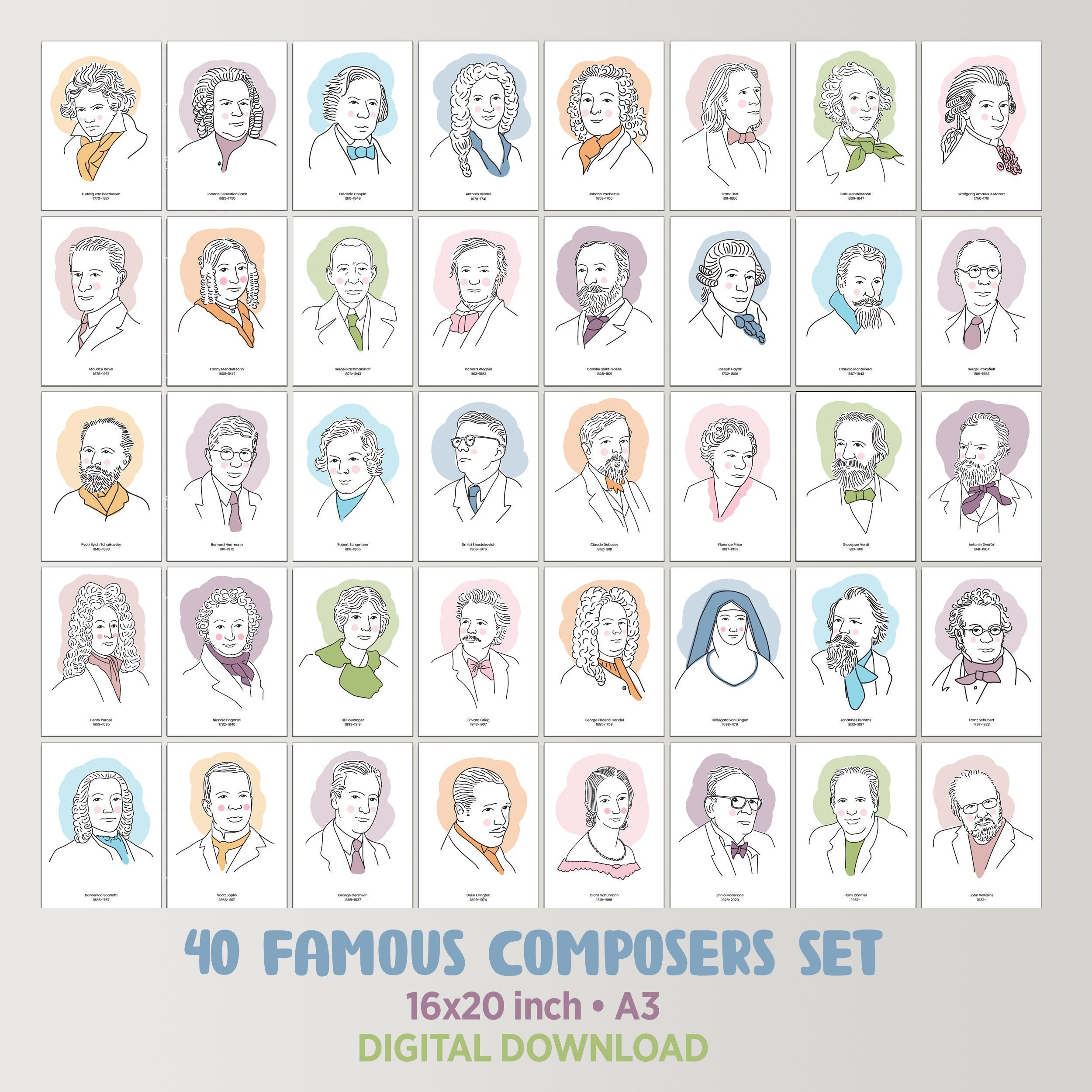 Composer Stickers - Etsy