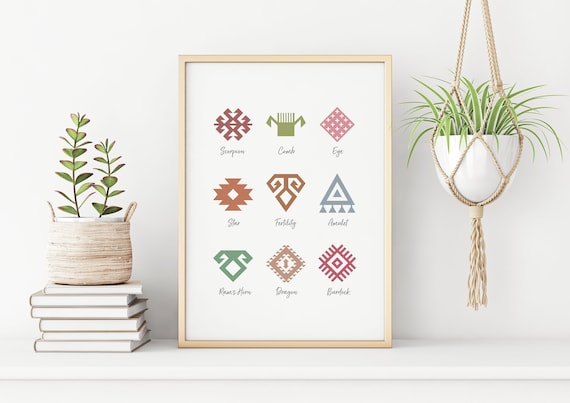 Kilim Motif Poster, Turkish Carpet, Anatolian Texture, Carpet Wall Art, Rug Print