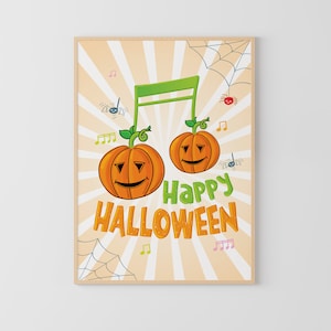 Happy Halloween Poster, Music Classroom Decor, Halloween poster, music poster, halloween classroom
