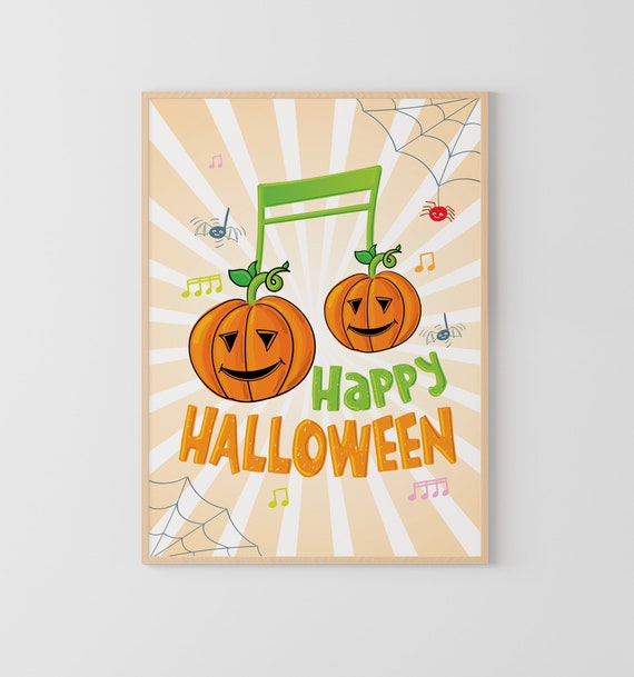 Happy Halloween Poster, Music Classroom Decor, Halloween poster, music poster, halloween classroom