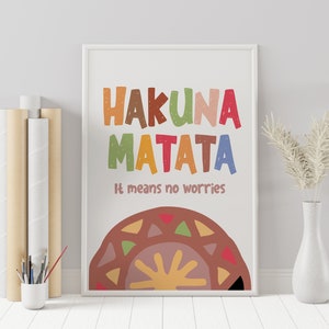 Hakuna Matata Poster, Hakuna Matata Wall Art, Bedroom Print, Teen Bedroom, Motivational Quote, birthday gift