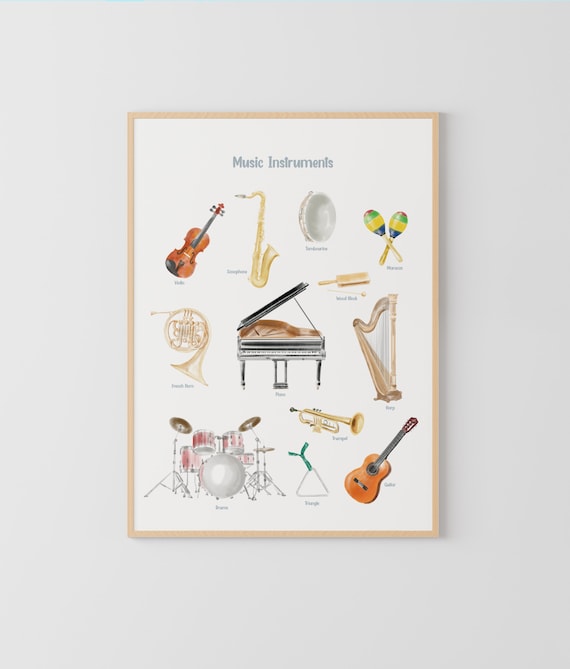 Music Instruments Poster, Classical Music Instruments, Montessori Educational Poster, Piano Room, Music Theory, Music Education