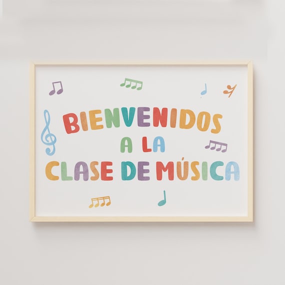 Bienvenidos a la clase de música Poster: Montessori Teacher Sign (Digital Download)