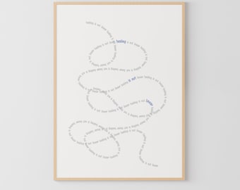 Healing Is Not Linear Poster Printable, Therapy Office Decor