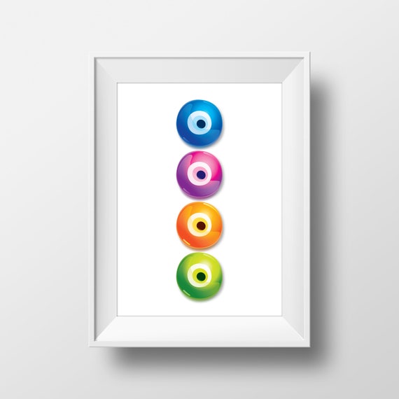 Evil Eye Print, Amulet Prints, Nazar poster, Kids Room Decor, Symbol Of Protection, Spiritual art