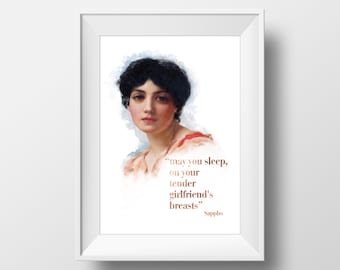 Sappho Portrait Poster: Sapphic Wall Art (Digital Download)
