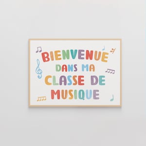 Bienvenue Dans Ma Classe de Musique, Cartel del aula de música, Educación musical, Señales de profesores, Sala de música, Señal de aula, Cartel Montessori