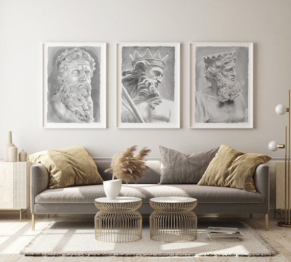Ancient Greek Gods Poster Set | Mythology Art Prints, Zeus Print, Poseidon wall art, Hades poster