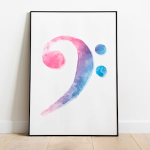 Bass clef, F Clef, Music Classroom Decor, music poster