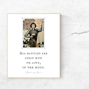 All battles are first won or lost in the mind, Joan of Arc, Albert Lynch Art Print, Saint Joan of Arc, Believe, Think Positive
