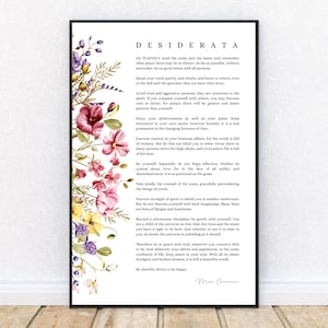 Go placidly amid the noise and haste, remember what peace there may be in silence, Desiderata Print, Max Ehrmann, Things Desired, Unframed