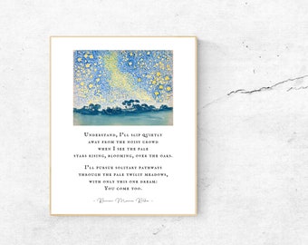Rainer Maria Rilke, Poema de los caminos con la pintura de Henri-Edmond Cross, Paisaje con estrellas, sin marco