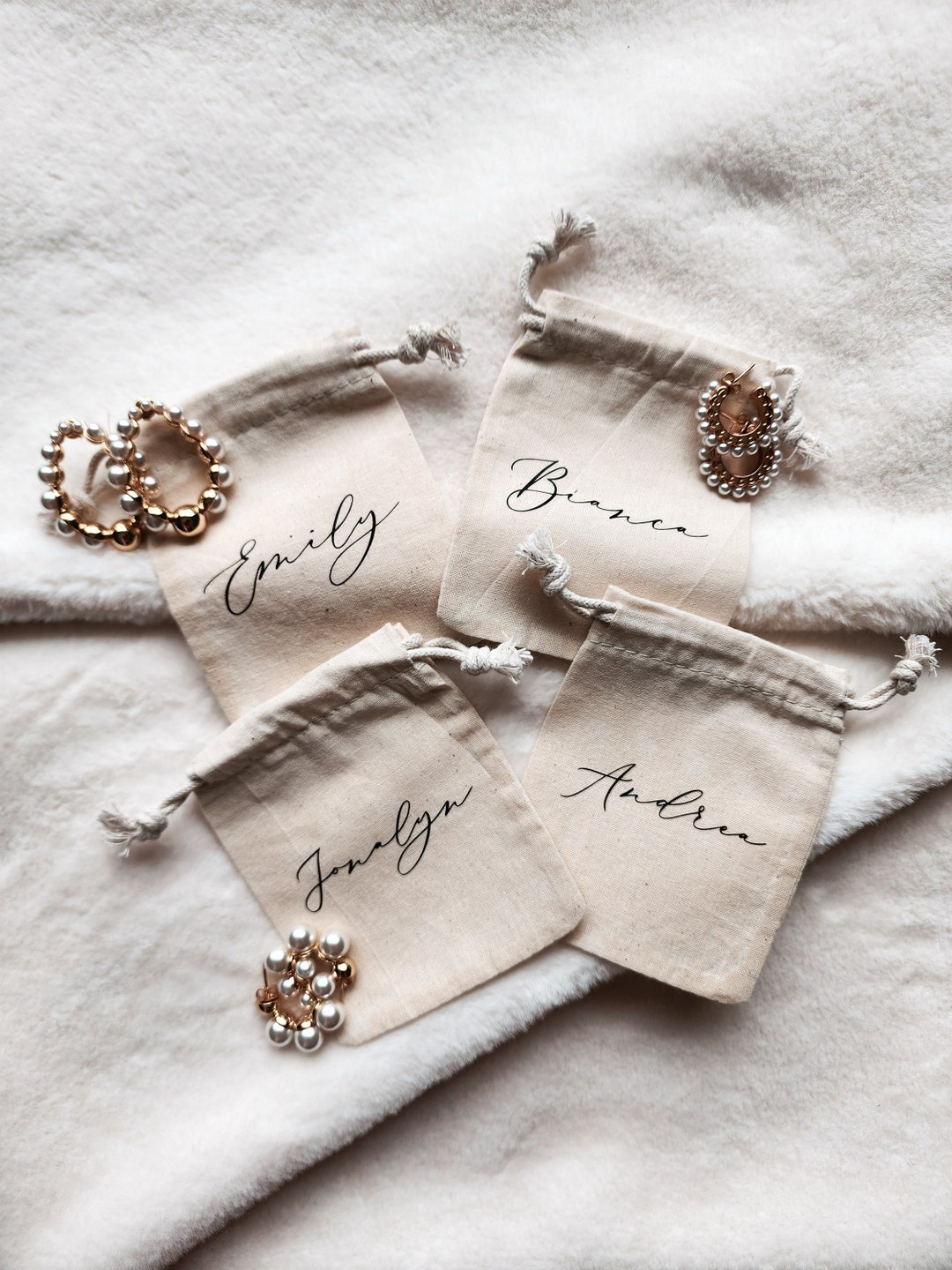 Personalized Custom Jewelry Pouches Etsy