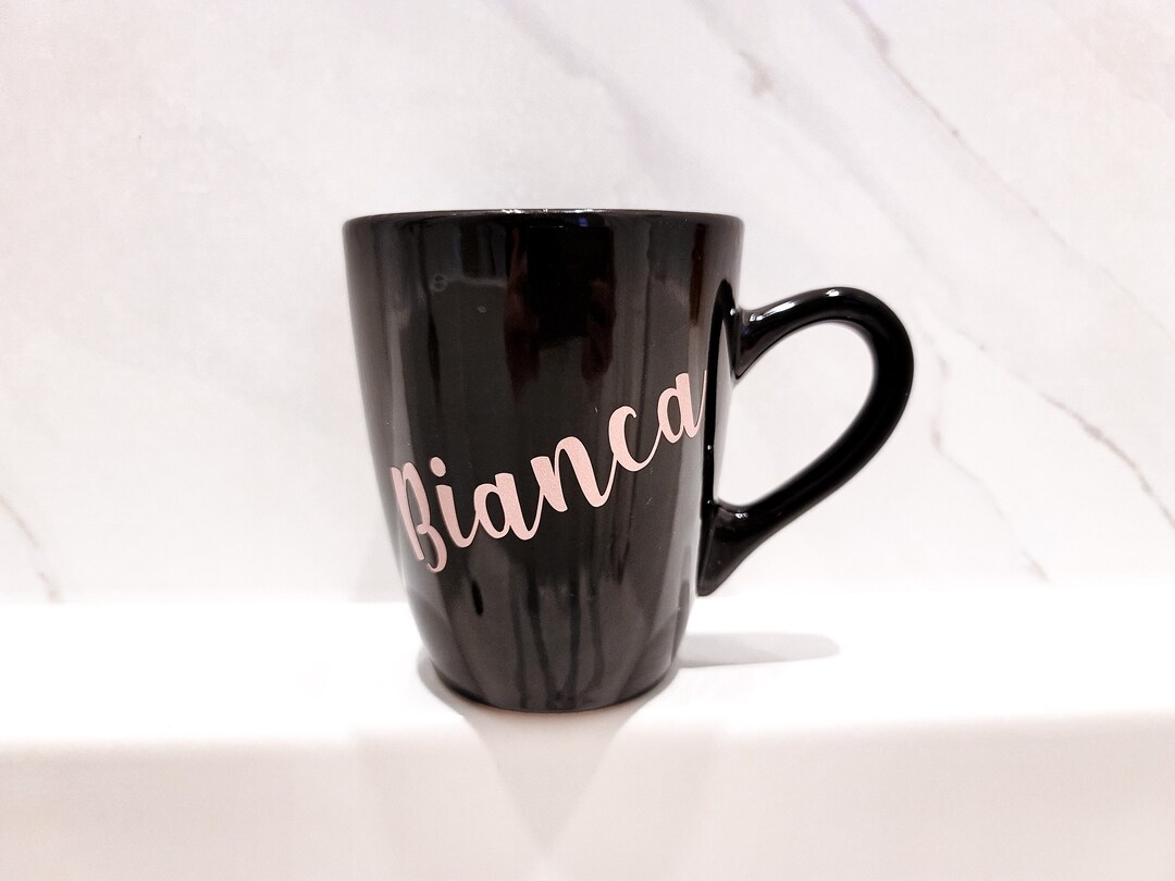 Personalized Black Mugs, Set of 4 Etsy