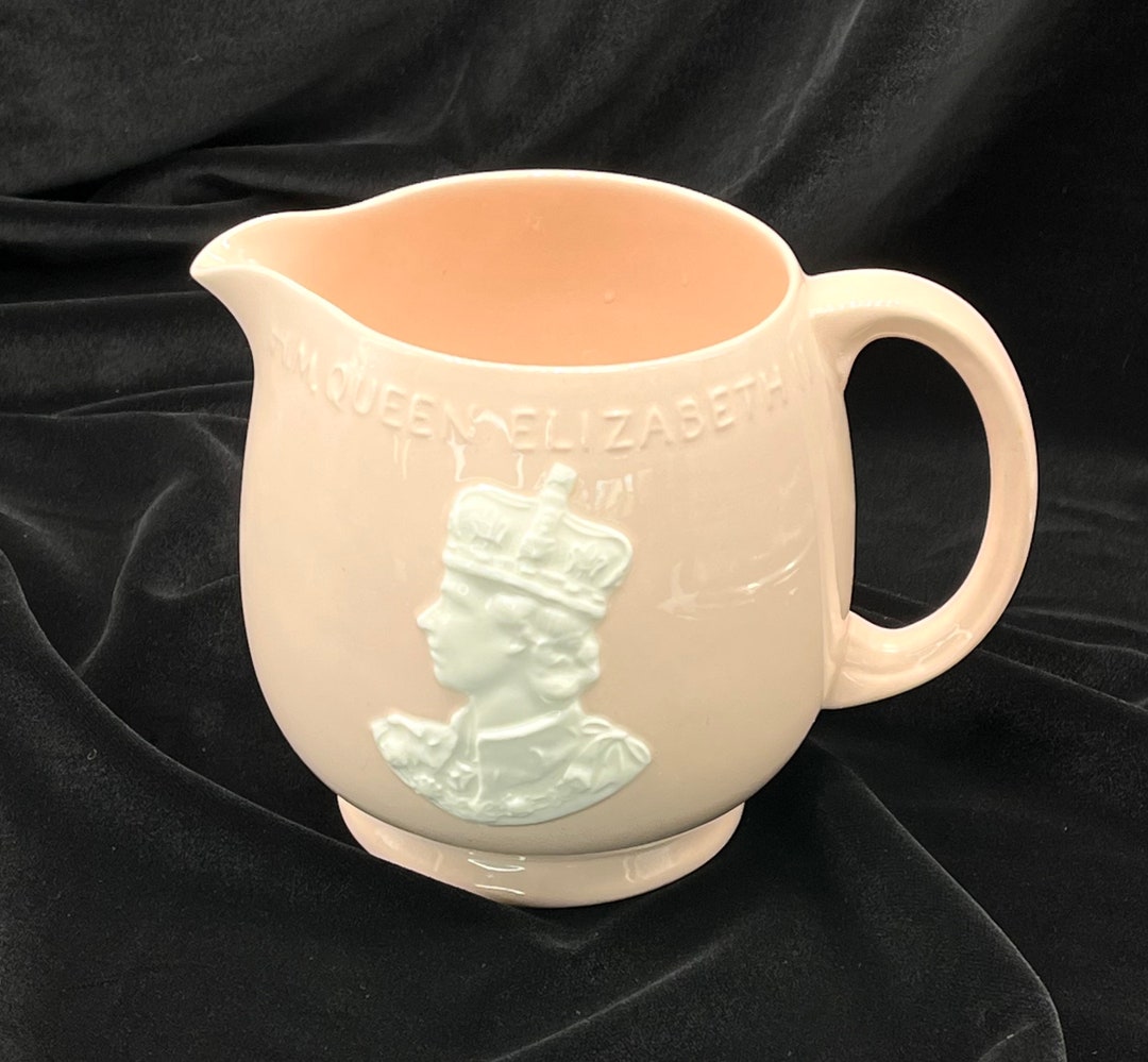 Queen Elizabeth II Coronation '53 Milk Pitcher by Johnson Bros in Pink ...