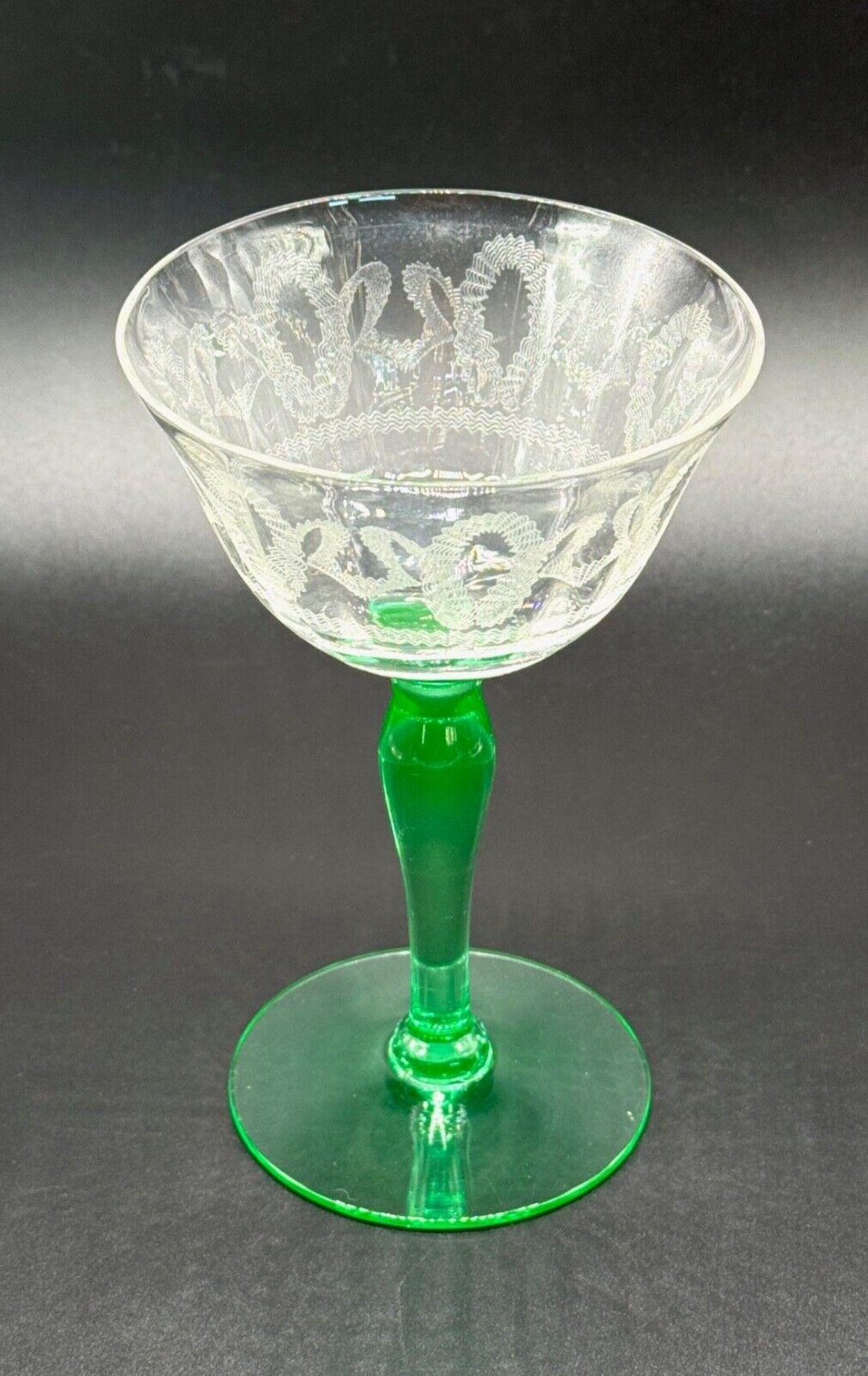 Bryce Emerald Green Stem Crystal Cocktail/ Champagne Glass - Etsy