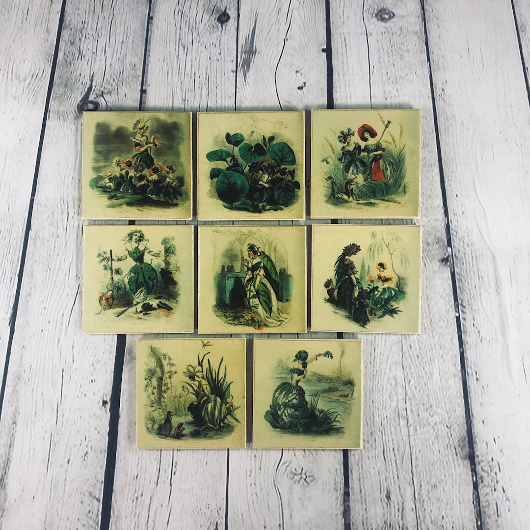 1800s Flower Fairies Illustration Coasters Flowers Etsy