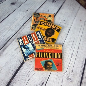Jazz Legends Coasters: Handmade Wooden Coaster Set