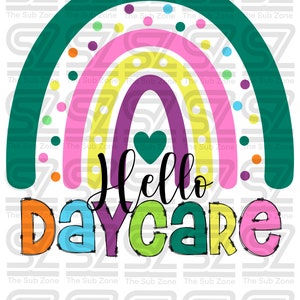 Rainbow Hello Daycare/ Headstart / Pre-k/ Kinder PNG / Back to school/ School shirt png