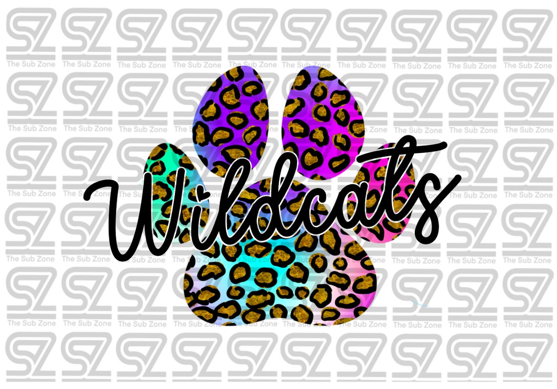 Wildcats Rainbow Paw PNG School Shirt/spirit Shirt - Etsy
