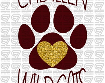 Calallen Wildcats PNG heart of gold PNG